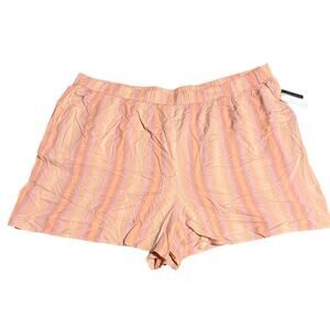 NWT BP.‎ Nordstrom Size 3X Plus Size Women Shorts Flowy Pink Peach Striped 4”